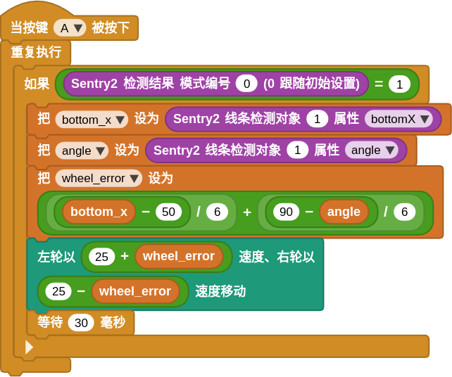 自动巡线应用案例积木
